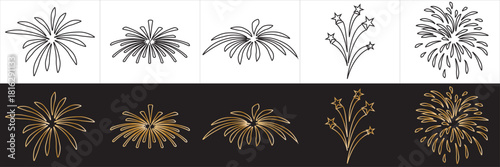  Christmas icon. Holiday symbol. Xmas icons set. fireworks icon. Vector illustration. EPS 10