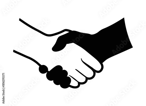 Two hands joining together in a strong handshake symbolizing partnership and collaboration agreement