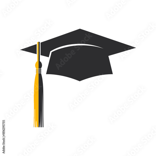 Graduation cap with gold tassel symbolizing academic achievement and educational attainment ceremony