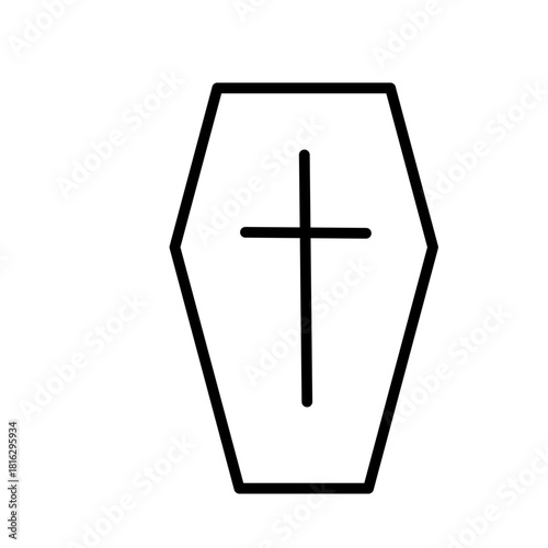 coffin icon on white background