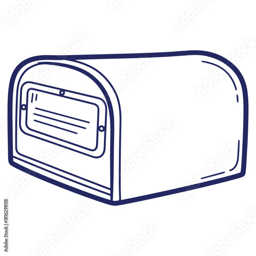 Hand Drawn Illustration of a Traditional Mailbox Symbolizing Communication and Correspondence Delivering Important Documents and Personal Letters in a Suburban Setting