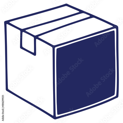 Illustration of a cardboard box for shipping and delivery isolated against a white background great for ecommerce and package design