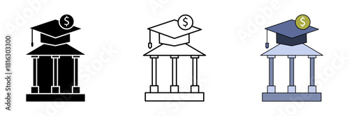 college savings  set icon on white background