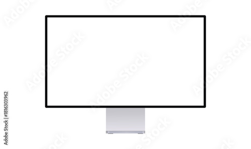 Realistic monitor mockup, computer display with empty place, Personal computer screen template, front view. 