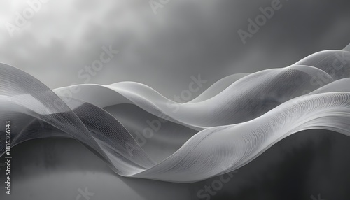 Elegant Monochrome Flowing Lines Wallpaper