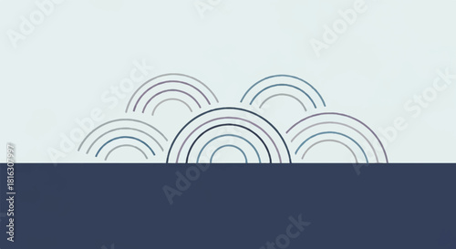 Abstract Geometric Design with Gradient Arcs and a Two-Tone Color Scheme for Backgrounds