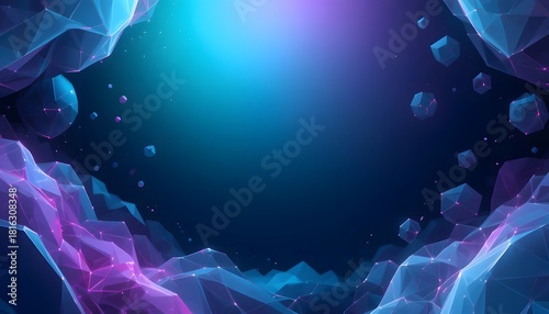 Floating Geometric Polygon Abstract Background
