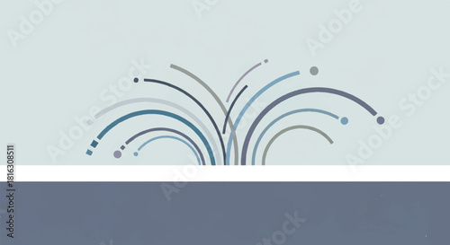 Dynamic Flourish Abstract Lines Bursting Above a Subtle Horizon, Infusing Energy and Modern Design