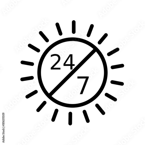 24/7 icon design template SVG