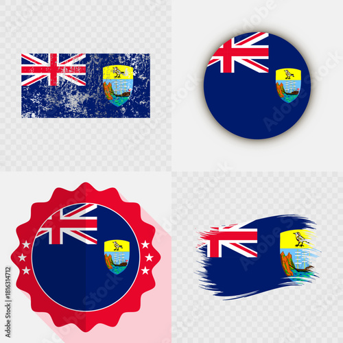Saint Helena, Ascension and Tristan da Cunha National Flag Icon Collection.