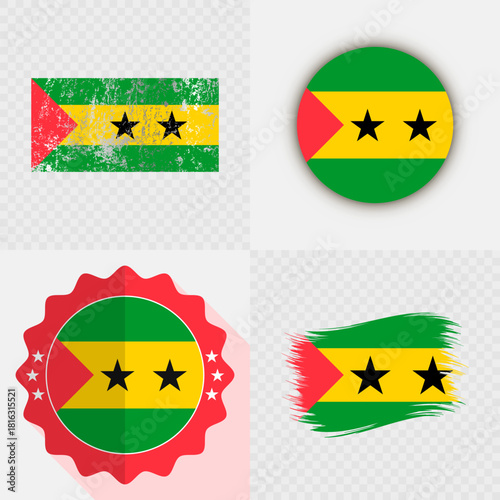Sao Tome and Principe National Flag Icon Collection.