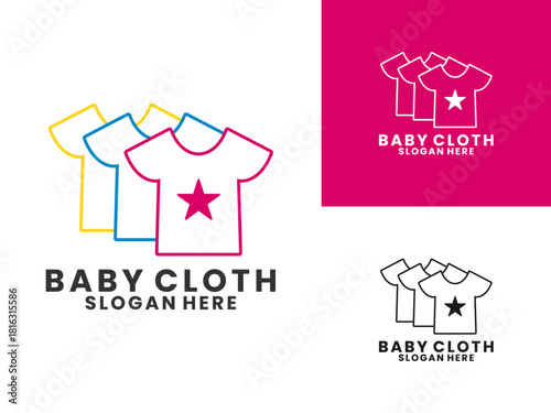 three line baby clothes logo design vector template. baby clothing logo design vector template