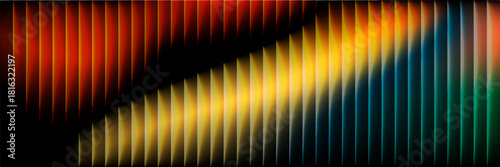 Glass gradient texture with teal and navy ripple pattern and smooth light distortion. Wavy abstract flow, futuristic blur effect, reeded vertical displacement.