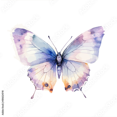 Watercolor_style_painting_of_hand_painted_butterfly_Simple Hand-painted watercolor style, vectorized, painting style, vector set available in EPS
