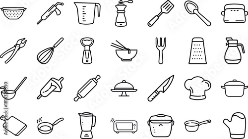Bundle of Lighting, Power, and Electrical Line Art Icons: Lightbulbs, Switches, Battery, Desk Lamp, Energy, and Electrical Hazard Symbols