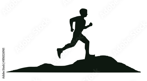 Trailblazer Runner Mountain Hill Logo Vector