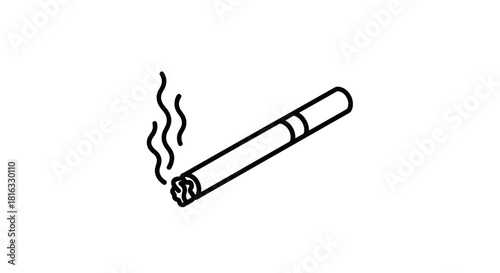 burning cigarette on a black background