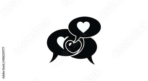 Symbolic representation of love and connection through dialogue.