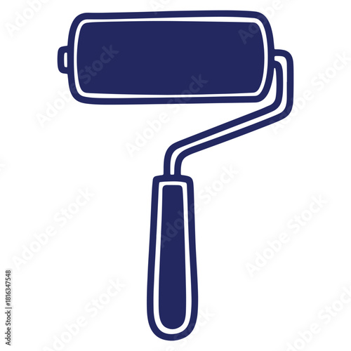 Paint roller vector icon illustration for home improvement and renovation projects ideal for painters and decorators creative arts and diy enthusiasts