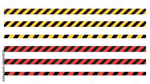 Dangerous Tape Flat Color, Warning and Forbidden Tape Design for Safety, Hazard, and Caution Signage