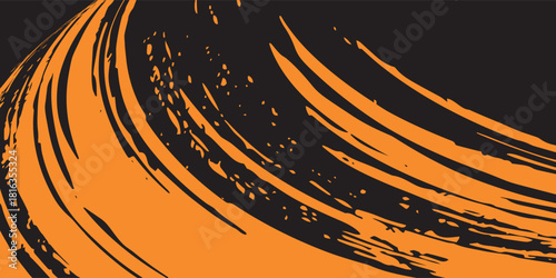 orange black brush Car sticker wrap pattern banner abstract sporty lines black orange color combination grunge brush modern pattern racing motorsport vector design. eps 10