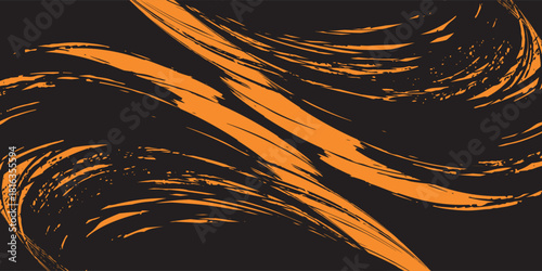 orange black brush Car sticker wrap pattern banner abstract sporty lines black orange color combination grunge brush modern.
