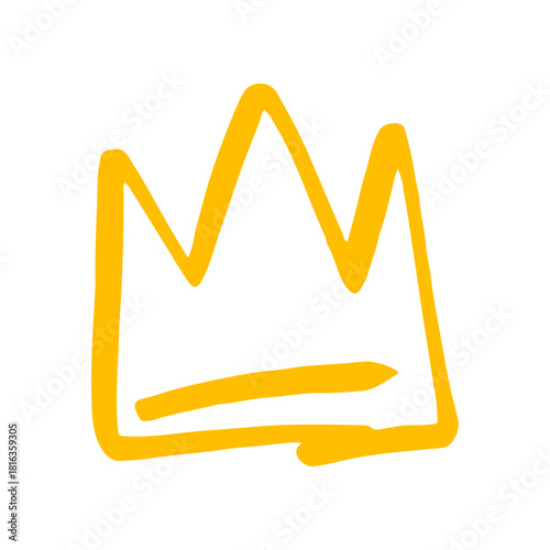Handdrawn of vector illustration of gold crown