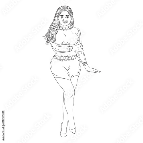 woman vector, woman fashion, woman background. outline vector lady body