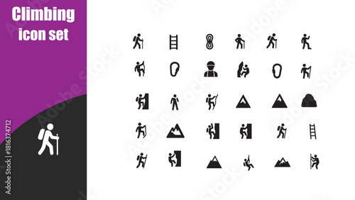 Climbing  icon set