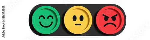 Emotional Feedback Buttons with Happy, Neutral, and Angry Faces