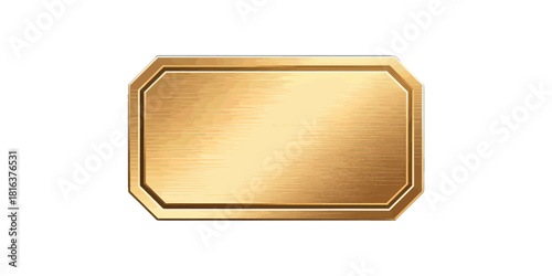 Gold rectangular plaque with decorative edges