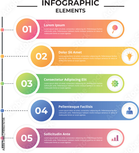 Numeric Tag Line Infographic Vector Design