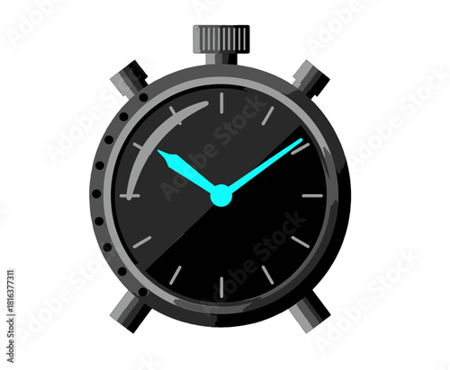 Modern Watch Face with Blue Hands