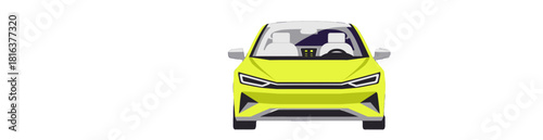 Modern Yellow Car with Futuristic Design