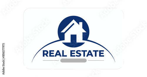 Real Estate Icon with House Symbol and Text