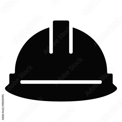 Construction safety hard hat icon protective helmet silhouette worker ppe