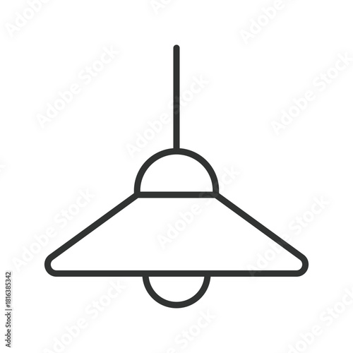 Ceiling lamp icon in line design. ceiling lamp, hanging lamp, pendant light, home lighting, interior lamp, illumination, light fixture on white background vector. ceiling lamp editable stroke icon