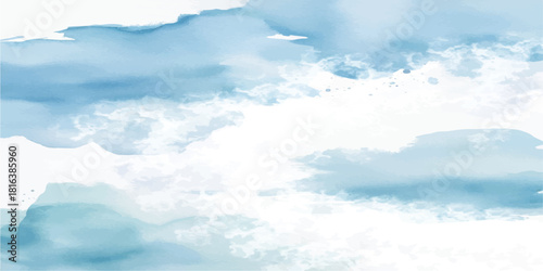 Serene Blue Watercolor Clouds Illustration Perfect as an Artistic Abstract blue isolated on white background. Inspiring Views of Fluffy Clouds Blue Sky Background. Bright and enjoy.