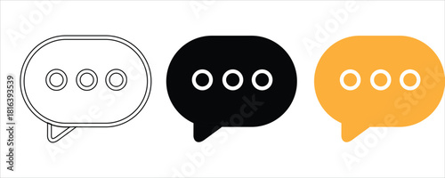 Chat bubble icons with ellipsis symbol, 