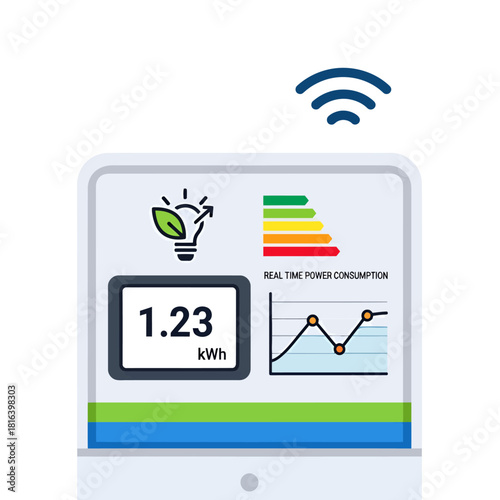 Monitor your real time power consumption with this modern display, helping conserve energy and promote a sustainable lifestyle through awareness