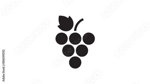 Simple grape icon flat vector glyph illustration isolated on white background for web and mobile design