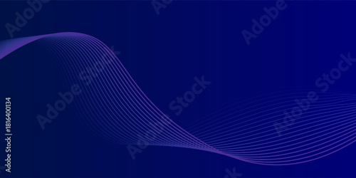 Modern abstract blue background. Modern purple blue gradient flowing wave lines. Futuristic technology concept. Suit for poster, banner, brochure, cover, website, flyer. Vector illustration