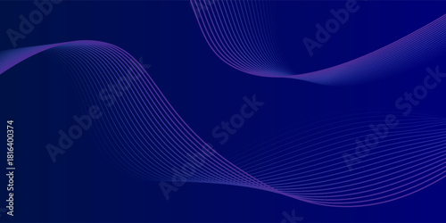 Modern abstract blue background. Modern purple blue gradient flowing wave lines. Futuristic technology concept. Suit for poster, banner, brochure, cover, website, flyer. Vector illustration
