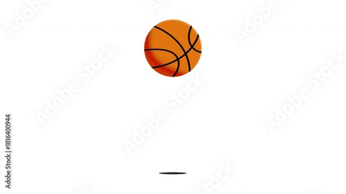 Bouncing basketball loop animation.2d cartoon with alpha channel
