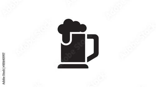 Beer mug icon simple flat vector design isolated on white background for app and web design