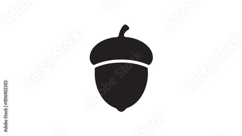 Acorn icon in simple flat vector design autumn symbol for nature and fall concepts isolated on white background