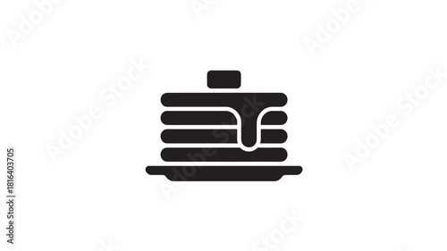 Stack of pancakes with syrup icon for food and breakfast app ui