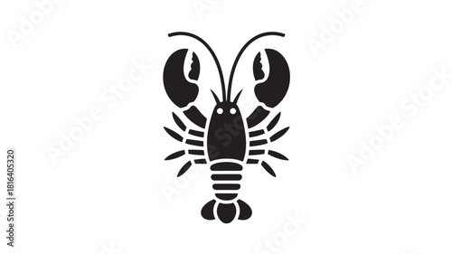 Lobster icon for seafood restaurant menu and food delivery app, minimalist vector symbol