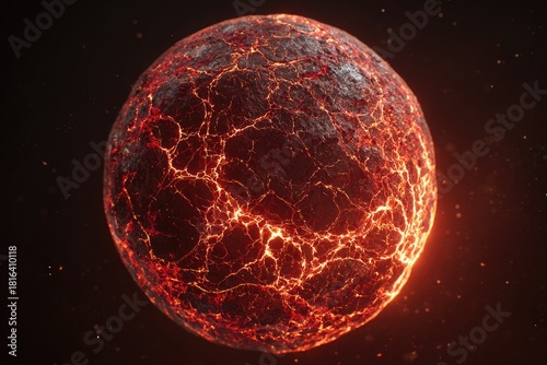 Molten planet, fiery surface