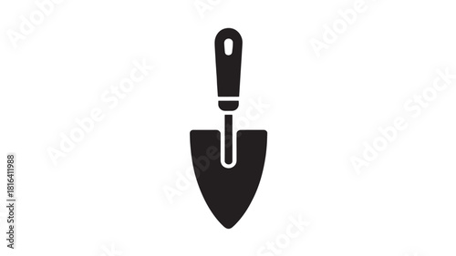 Trowel icon for construction and gardening tools, flat design